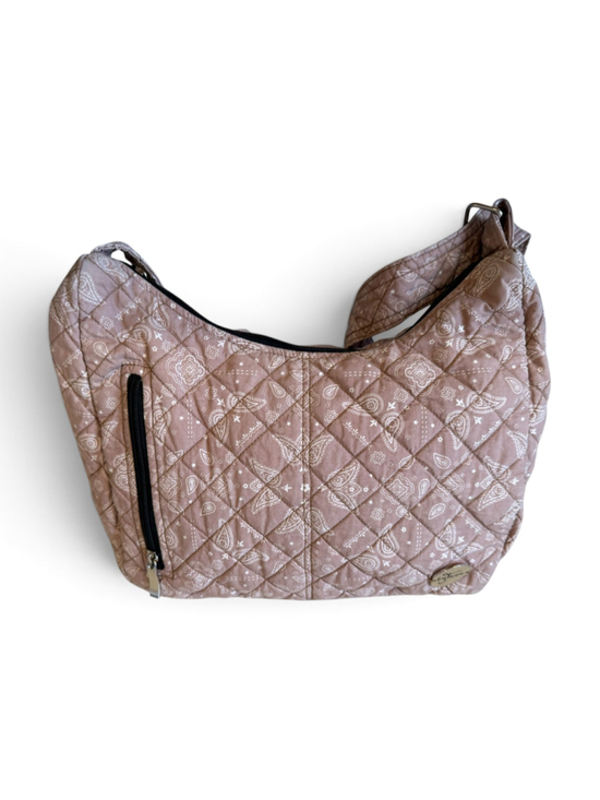 By tavi Handbags - by tavi Quilted Paisley Hobo Bag Brown Mauve Bandana Crossbody Shoulder Purse